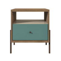 Manhattan Comfort 350482 Joy 1-Full Extension Drawer Nightstand in Blue